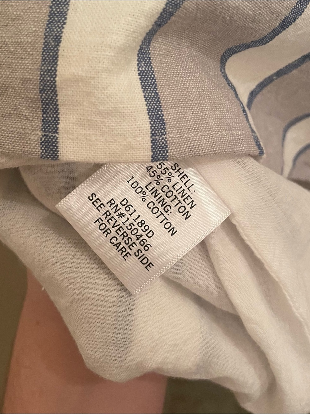 Stitch Fix Market & Spruce Sleeveless Linen Blend Striped Scalloped Dress - Picture 7 of 7